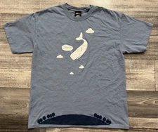 Think Geek Y2K Shirt Mens Large Falling Whale Be Friends Blue Tee ThinkGeek