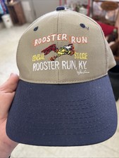 Gorra vintage Rooster Run General Store Kentucky bronceada con billete azul