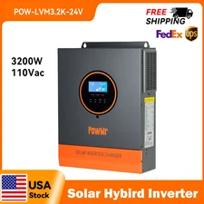 3200W 24V Solar Hybrid Inverter Off Grid 110V/120VAC 60A MPPT Charger Controller