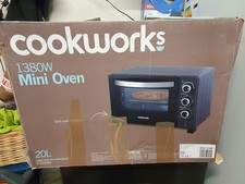 Cookworks 20L Mini Oven & Grill 1380W Compact Countertop Cooker