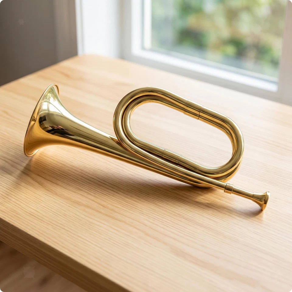 cor de cuivres pour jeunes, instrument de marche en cuivre poli, clairon - Photo 1/1