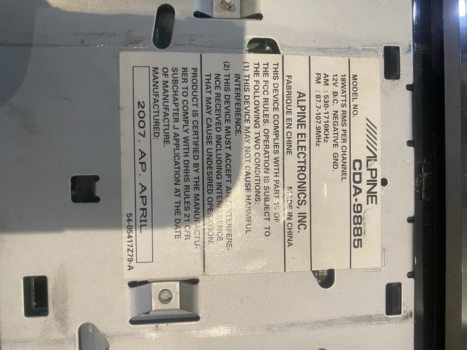 ALPINE CDA-9885 CD MP3 Wma Bluetooth PLAYER Hard To Find. - Image 2 of 4
