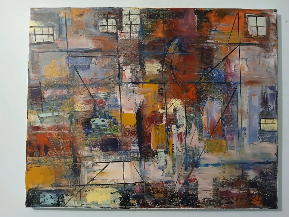 original abstract acrylic painting on canvas - Image 2 of 4