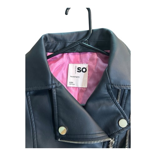 SO® Girls Faux Leather Moto Jacket Size 6/6X - Picture 5 of 6