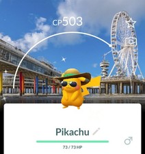 Pokemon Trade Go - Shiny Summer Hat Pikachu  Den Haag Background - Registered