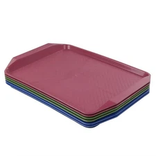 Colored Service Tray Set of 6, Fast Food Plastic Trays