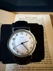 Timex Marlin Manual Wind Analog Wristwatch White Dial Silver Case Black Leather