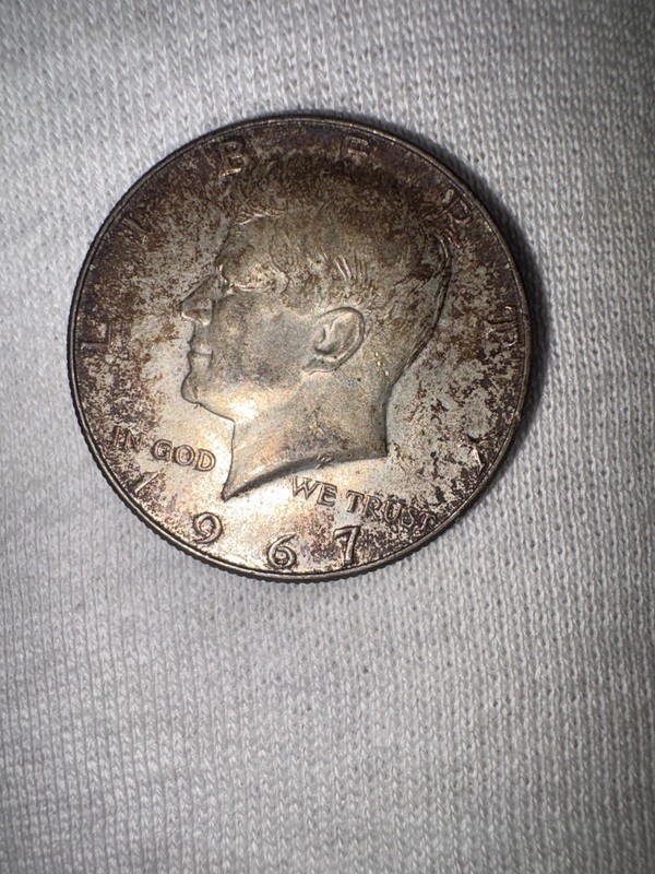 1967 50C Kennedy Half Dollar, rusty very old coin.