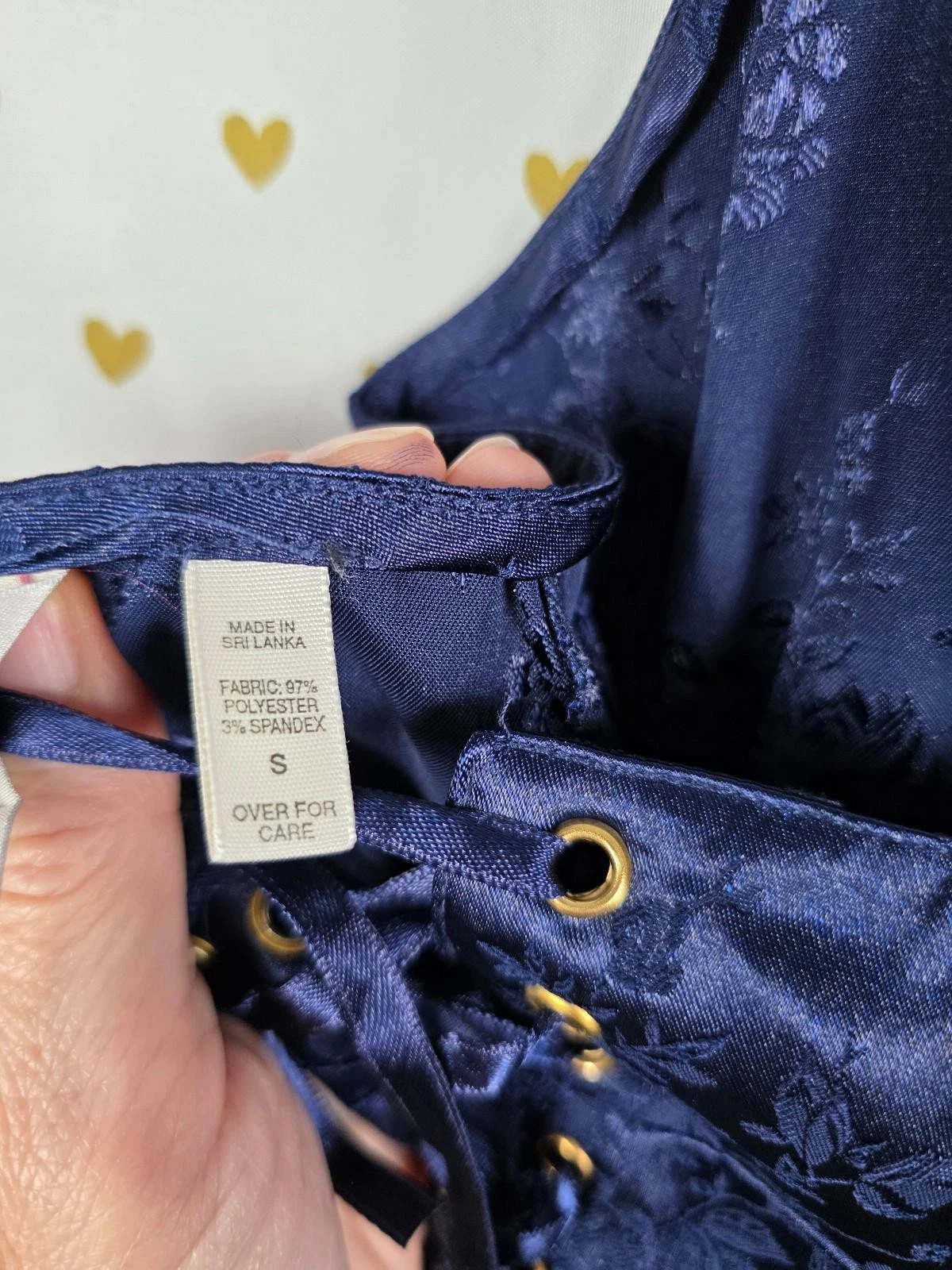 UNDERCOVER Victoria's secret vintage anni 90 corsetto pizzo camicia da notte blu abito da notte piccolo