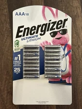 🔋🪫Energizer AAA Ultimate Lithium Batteries, 18 pk. EXP 2041, 2049, 2050