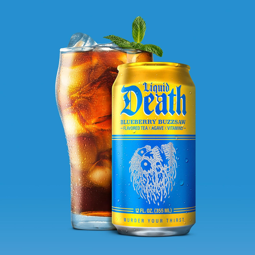 Liquid Death, Blueberry Buzzsaw Iced Tea, 12-Pack (12oz Cans), B12 & B6 Vitamins - Picture 5 of 12