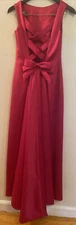 Victor Costa Neiman Marcus Formal Gown Hot Pink Lattice Back Bow Accent Size 4