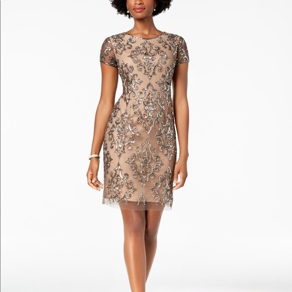 damask sequin dress Berry Sequin Damask Cupped Mini Party Dress