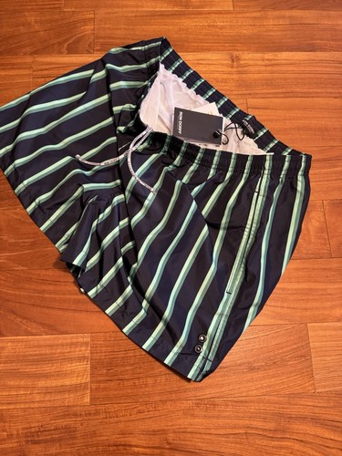 RON DORFF Swim Shorts Retro Stripe in Pistachio Green Size L - Picture 8 of 15