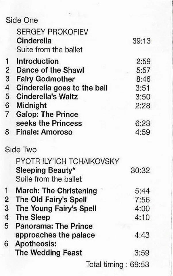 PROKOFIEV CINDERELLA narrator BRIAN CANT SLEEPING BEAUTY CASSETTE ALBUM NAXOS - Image 3 of 4