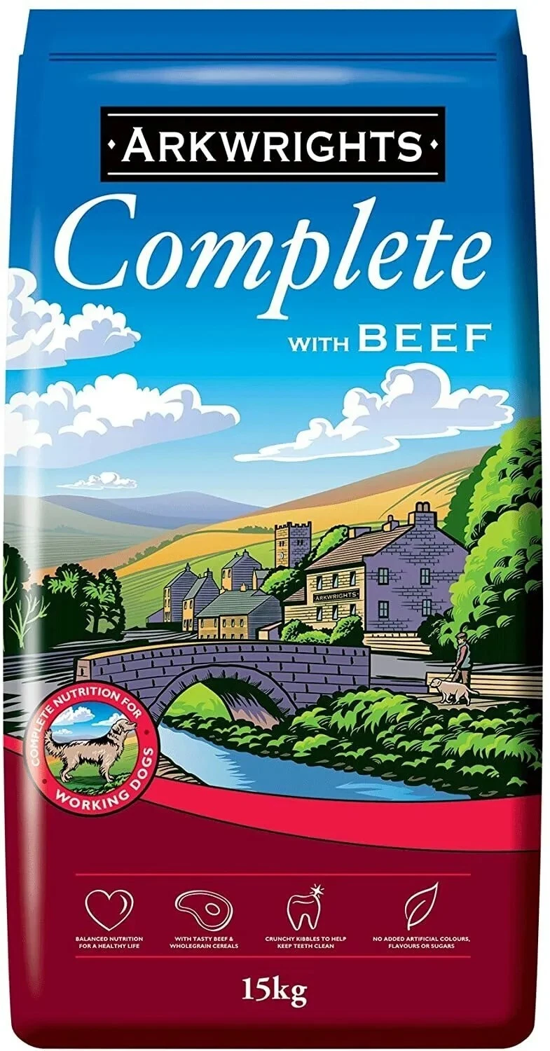 Arkwrights Complete Dry Dog Food 15kg with Beef Active Sporting Working Dogs
Opens in a new window o
