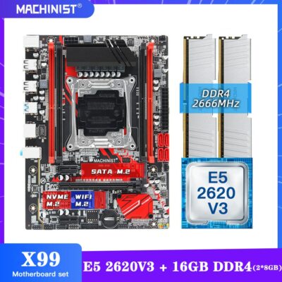 X99 Motherboard LGA 2011-3 with Intel Xeon E5 2620 V3 CPU 2*8GB DDR4 2666MHz RAM