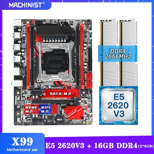 X99 Motherboard LGA 2011-3 with Intel Xeon E5 2620 V3 CPU 2*8GB DDR4 2666MHz RAM - 第 1/16 張圖片