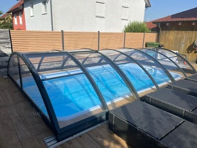 Gfk Schwimmbecken mit Überdachung, 880x365x150 Pool Poolhalle Paket - Bild 1 von 4