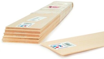 Midwest Products 4402 Micro-Cut 1/16'' x 4'' x 24'' Basswood Craft Wood Plank Sheet