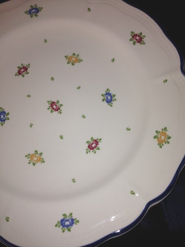 ZELLER KERAMIK PETITE ROSE PIATTO DA CENA 10" BLU FINITURA FIORI MULTICOLORE - Foto 3 di 7
