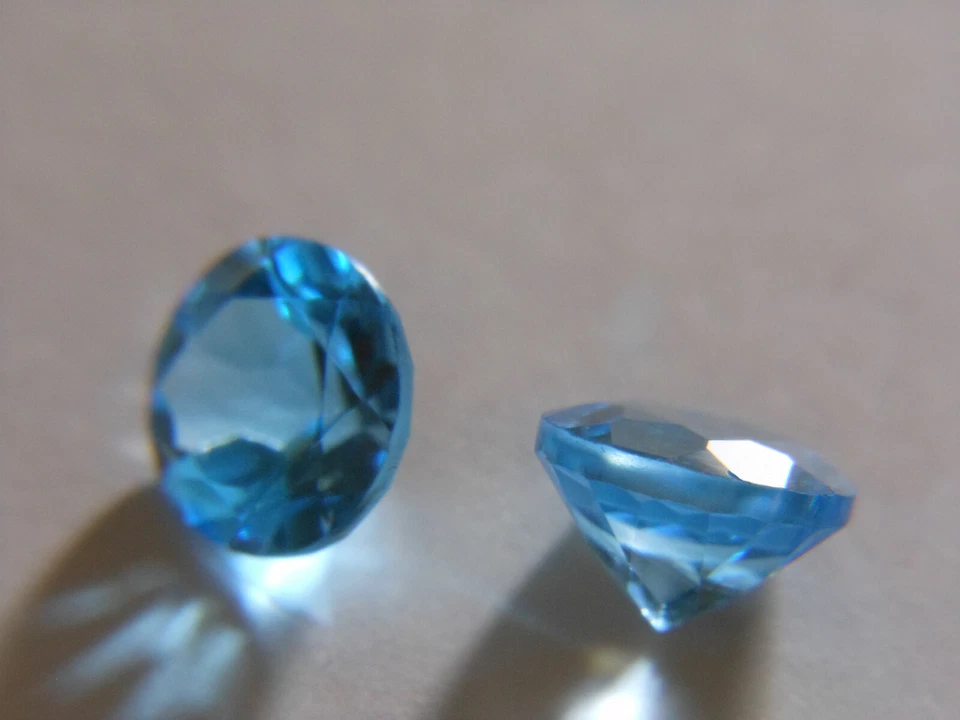 Topaz Swiss Blue Matched Pair 1.45 ct each, 3.29 ctw, USA 20 Year Vendor - Image 3 of 4