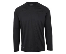 NEW Bates BLACK Long Sleeved Base Layer MOISTURE WICKING CREW NECK TEE - LARGE