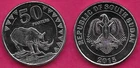 SOUTH SUDAN 50 PIASTRES 2015 UNC 1 YEAR TYPE,NORTHERN WHITE RHINOCEROS,COAT OF A