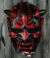 Halloween Japanese Hannya Mask Devil Demon Oni Samurai Prajna Prop Latex Cosplay