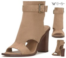 Jessica Simpson Rochha Open Toe & Heel Bootie Boots Womens Sz 10 Almond NEW $124