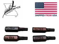 4x T20 Torx Security 25mm 1/4" Hex Shank Screwdriver Bit Hardened 1" Replacement