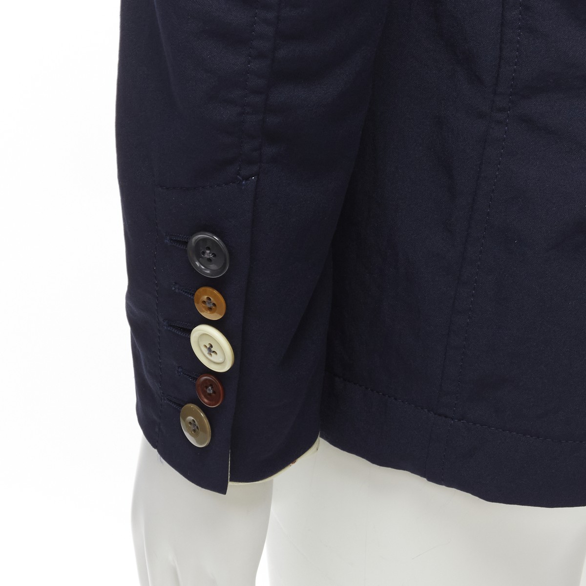 UNDERCOVER 2014 But Beautiful navy satin trim button UNDERCOVER 2014 But Beautiful navy satin trim button