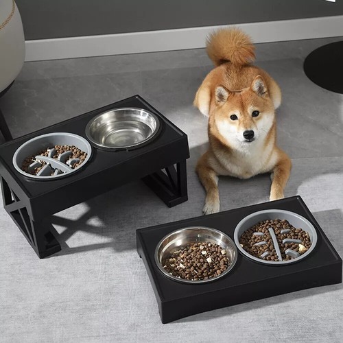 Elevated Dog Bowls Dog Food Feeding Stand Station Dog Slow Feeder Water Bowl New - Picture 11 of 12