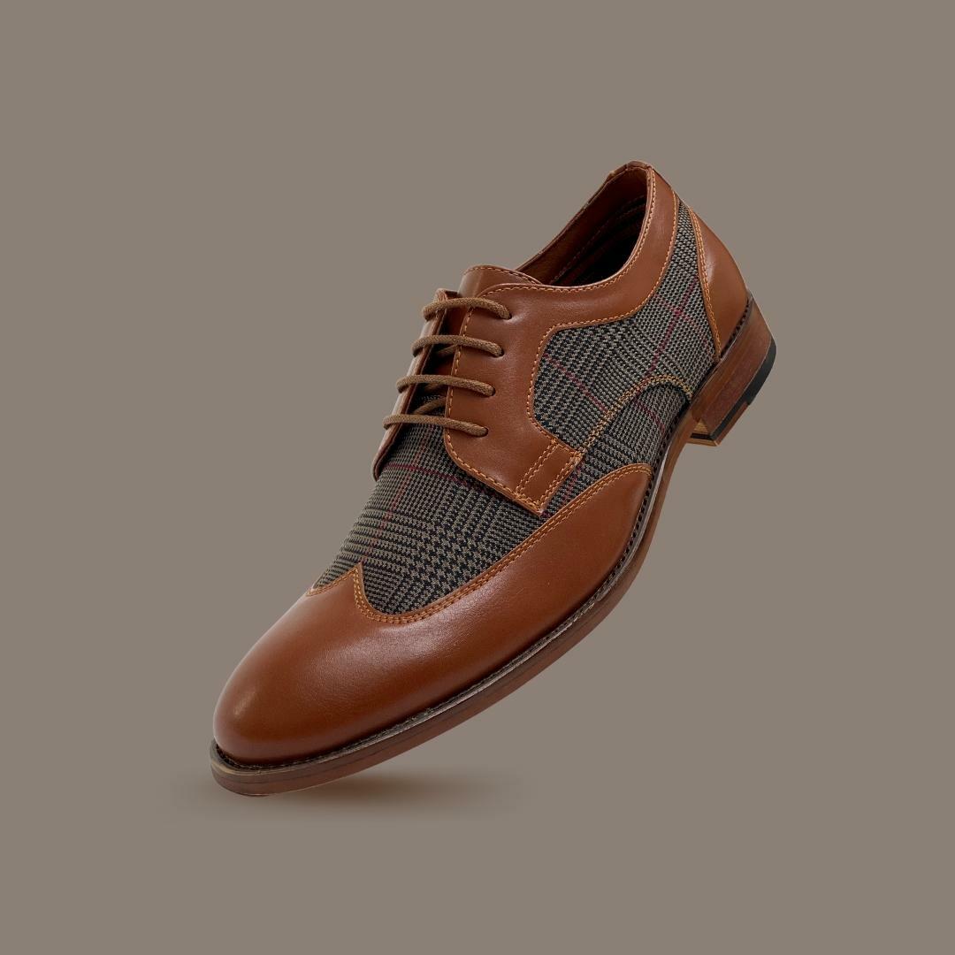 Ferro Aldo Arthur MFA139001D Mens Wingtip Two Tone Oxford Black and White Spectator Dress Shoes