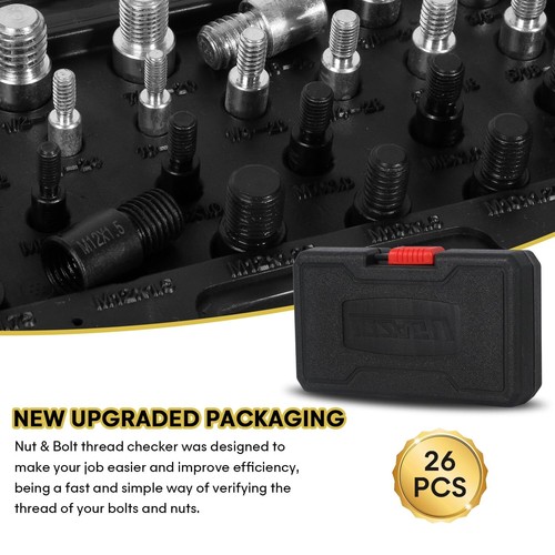 Nut and Bolt Thread Checker, 26 Male/Female Gauges - 14 Inch & 12 Metric, Thread - Picture 7 of 11