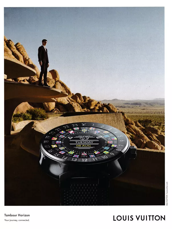 Louis Vuitton watch print ad 2017 Tambour Horizon