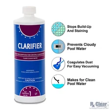 Rx Clear Swimming Pool Chemical Clarifier - 32 oz Bottle - (Select Quantity)