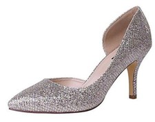 HBH Brautschuhe-Abend Party Schuhe,Pumps, Pailletten,7cm Absatz,Farbe:Light Gold