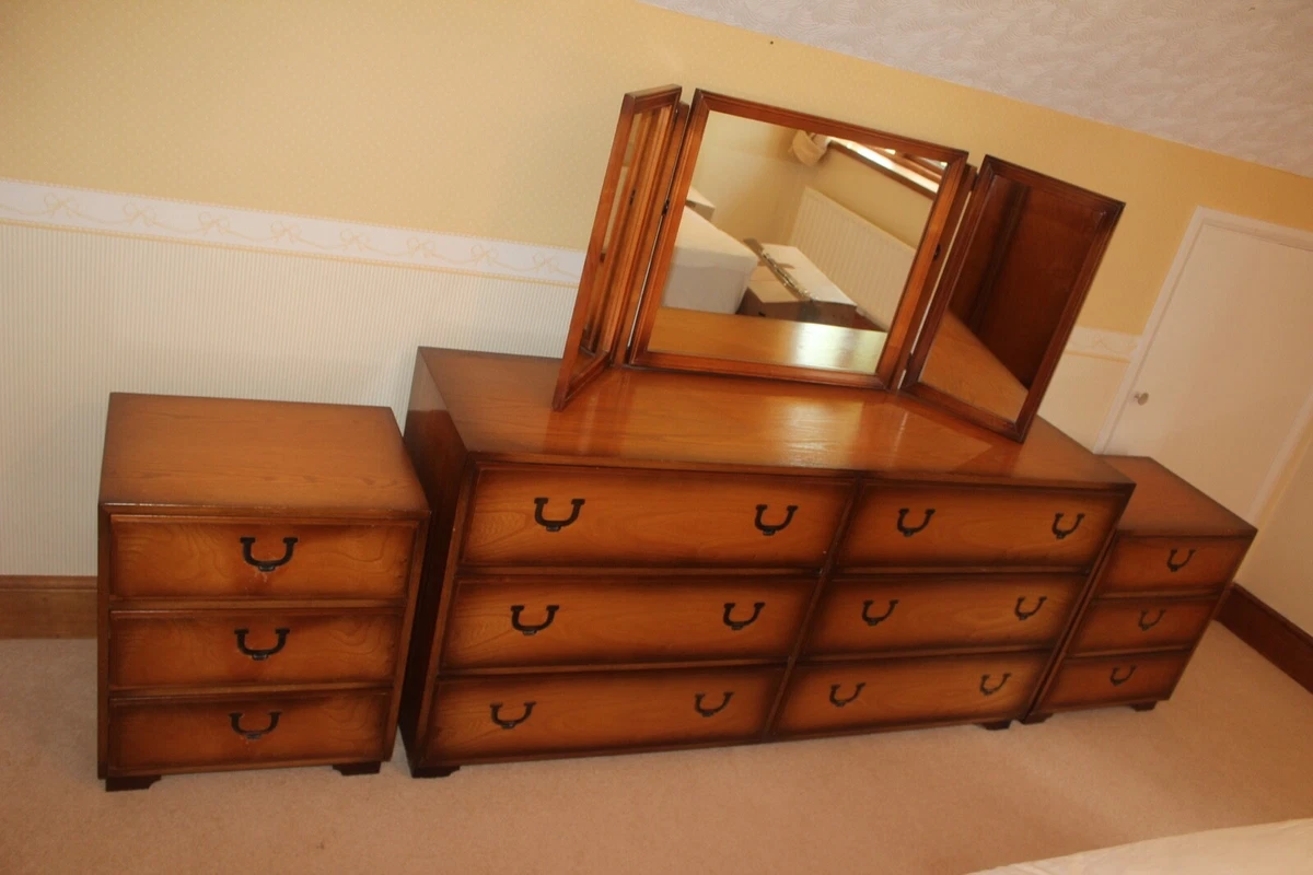 1960s vintage bedroom furniture wardrobes dressing table and 2 bedside chests