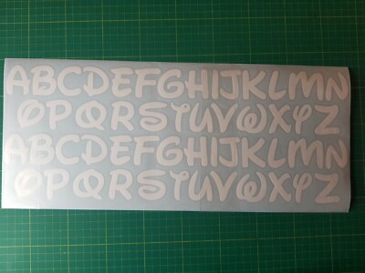 KAPPEN BUCHSTABE Vinyl A bis Z Aufkleber Alphabet Glas Becher Basteln Wand 40 mm WEISS