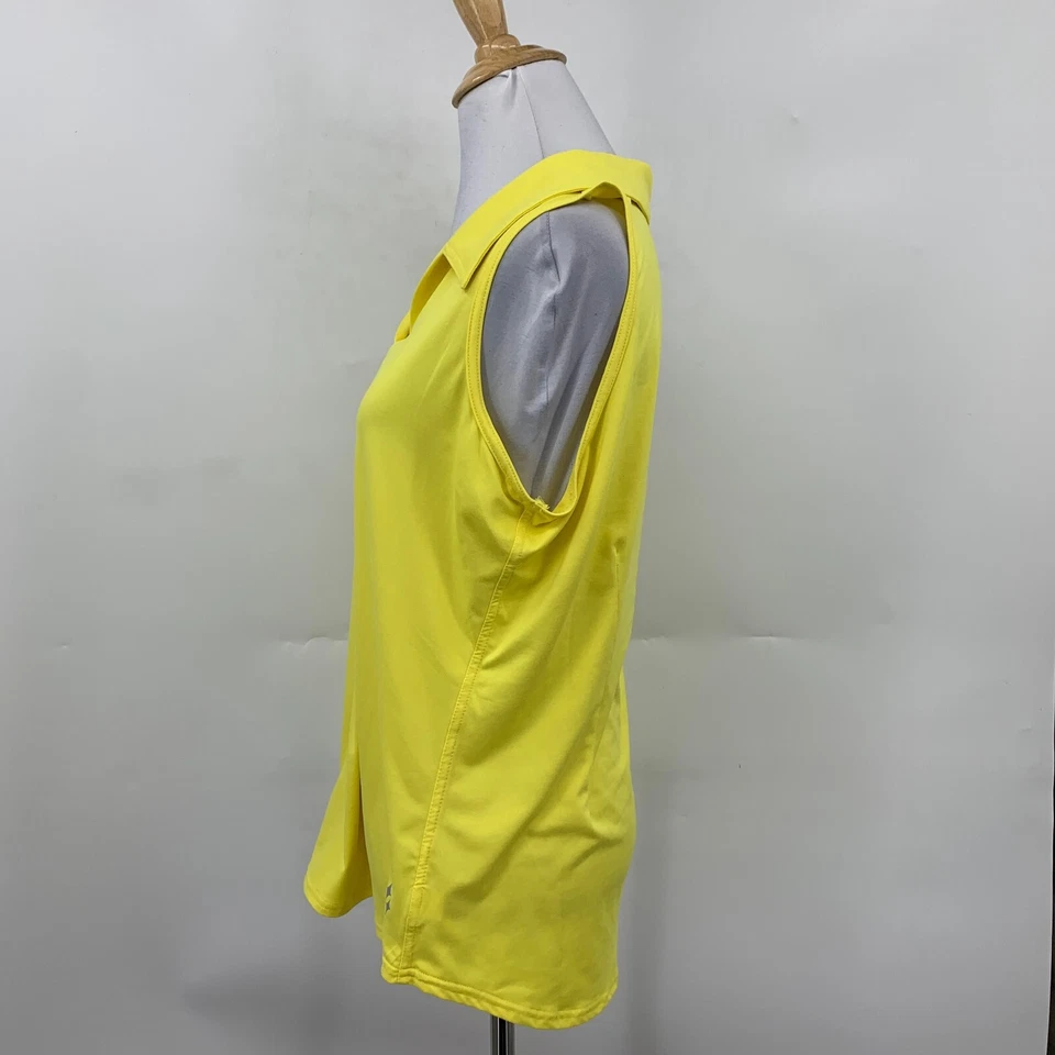 Jofit Shirt Womens M Medium Citrus Golf Athletic Johnny Collar Sleeveless Polo - Image 4 of 4