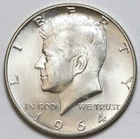1964-D 50c Kennedy 90% Silver Half Dollar - RAW - Excellent Looking Coin