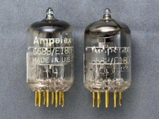 (2) Amperex PQ 6688 E180F Vacuum Tubes Gold Pins D Getters Holland Amplitrex
