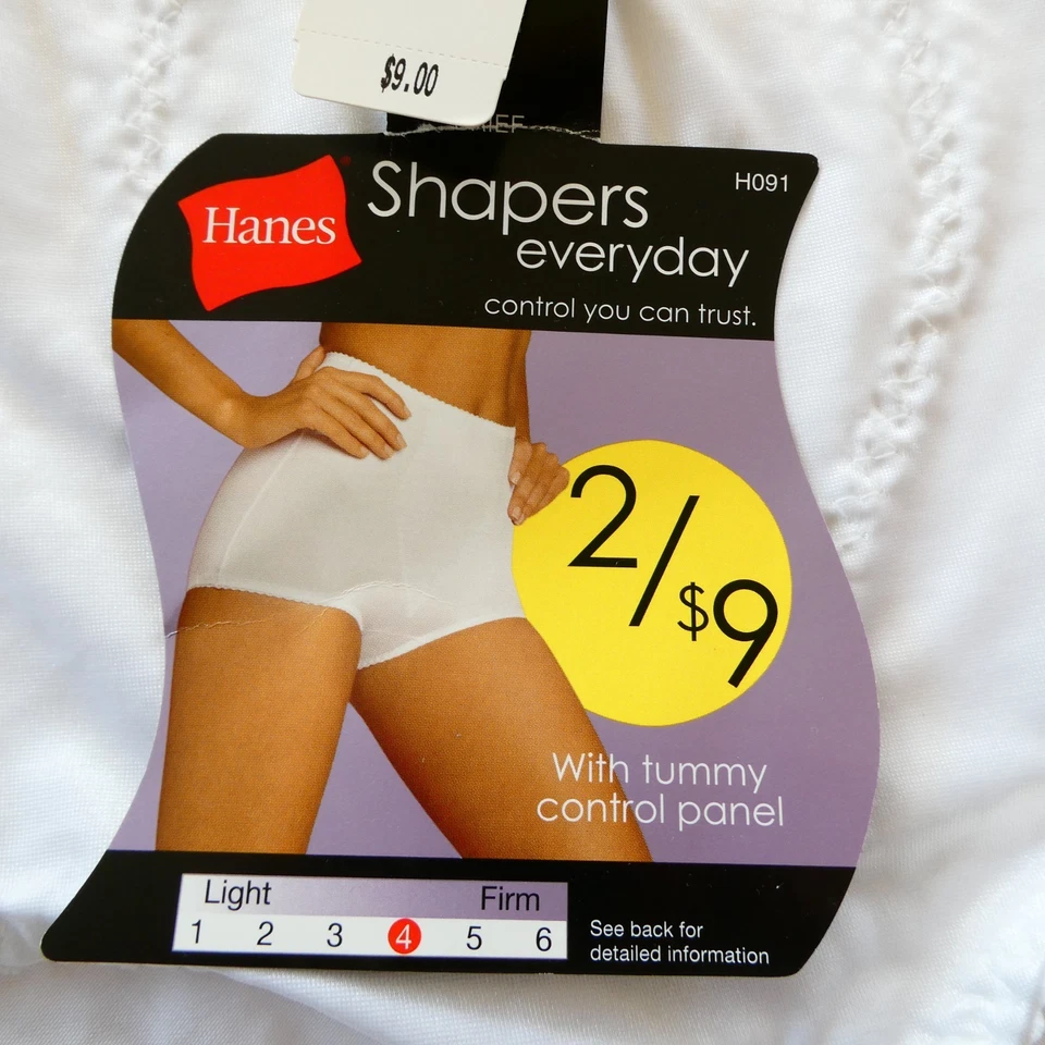 Bragas modeladoras Hanes de colección Wm M blancas satinadas modelado elevación cintura alta nuevas con etiquetas Foto 2 de 4