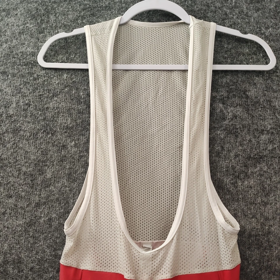 Puerto Rico PUR Ciclismo Acolchado Babero Pantalones Cortos Para Hombres Grande Pull On Rojo Crema Foto 3 de 4