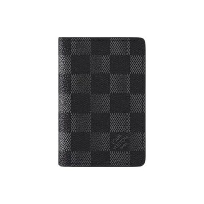 LOUIS VUITTON brand logo wallet men s in black and grey 2.9x0.4x4.3 in