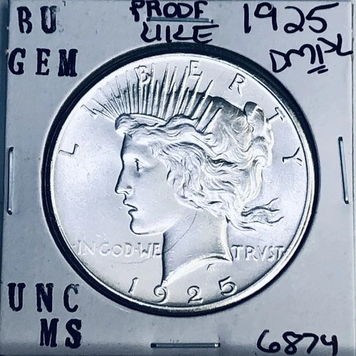 1925 P BU GEM PEACE SILVER DOLLAR UNC MS+++ U.S. MINT RARE COIN 6874