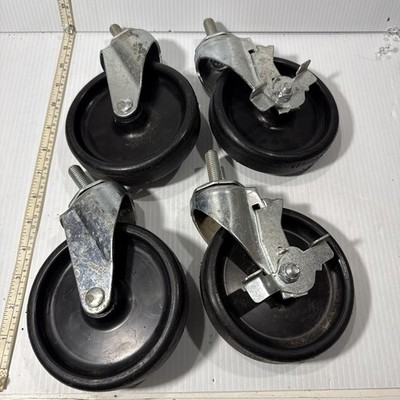 4DRG4 4'' x 1-1/4'' Caster Set of 4 True Refrigerators, Polyolefin Wheels