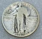 1927-S Standing Liberty Silver Quarter VG with some luster in saflip #N363