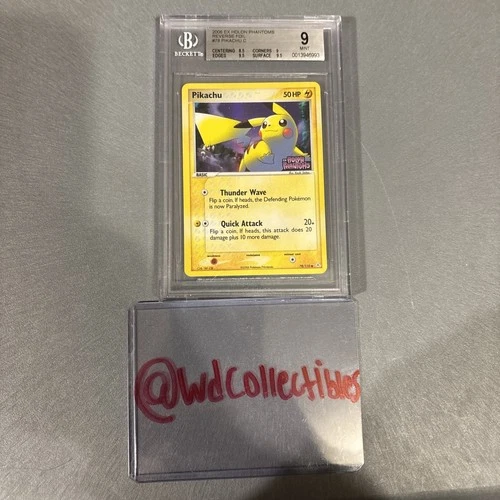 2006 POKEMON EX HOLON PHANTOMS #78 PIKACHU-REVERSE FOIL BGS 9